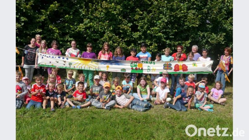 Naturkunst auf Streuobstwiese war das Thema des Ferienprogramms des Bund Naturschutz vom Jahr 2014. Bild: franz voelkl (fvo)