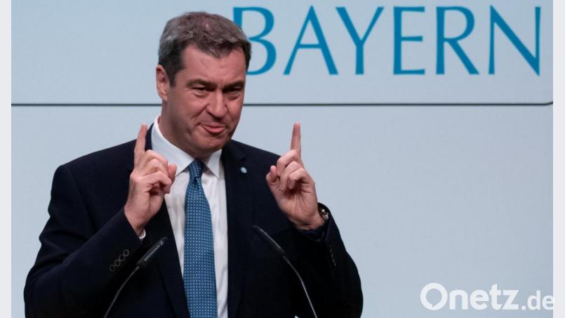 Markus Söder (CSU), Ministerpräsident von Bayern, ist voll des Lobes für die Koalition mit Hubert Aiwangers Freien Wählern. Bild: Sven Hoppe/dpa