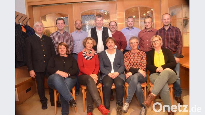 Mit diesen zwölf Kandidaten wollen die Freien Wähler mit Bürgermeisterkandidat Hans Franz (stehend Vierter von links) bei den Wahlen antreten. Meier (links) vom FW-Kreisvorstand freuts. Bild: fz