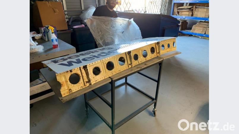 1,71 mal 0,51 mal 0,13 Meter misst das Rumpfteil mit dem Schriftzug &quot;Weiden i. d. Opf.&quot;. Bild: exb