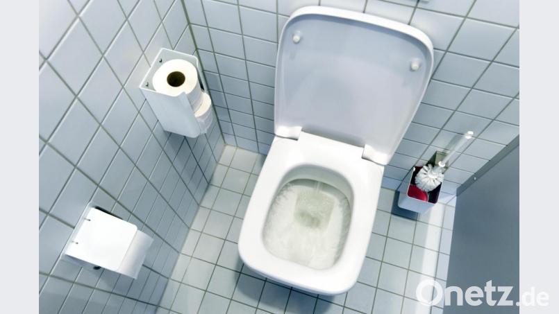 Eine komplett ausgestattete moderne Toilette mit Wasserspülung. Bild: Ralf Hirschberger/dpa