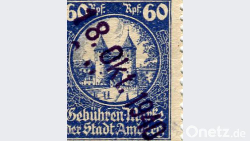 Gebührenmarke der Stadt Amberg von 1940 Bild: schß