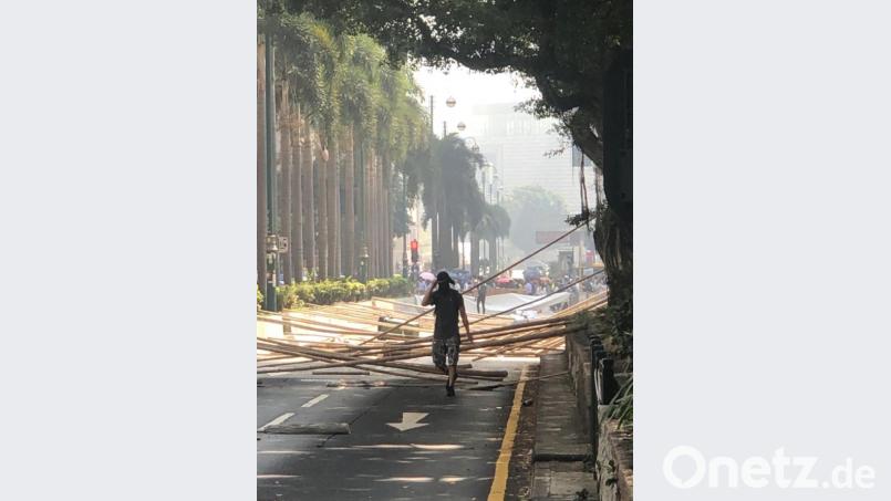 Ein Bild der Verwüstung bot sich am vergangenen Wochenende in Hongkong. Bild: exb/Wassermann