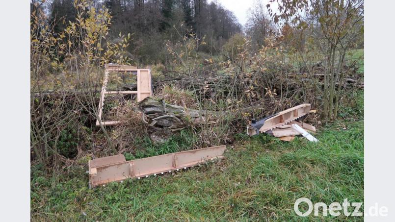 Warum werfen manche Zeitgenossen ihren Sperrmüll in das Naherholungsgebiet Vilsauen? Die Sachen können doch im Vilsecker Wertstoffhof bequem und kostenlos entsorgt werden. Bild: rha