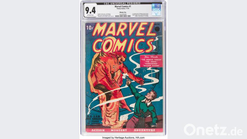Das Bild zeigt das Cover des ersten Marvel-Comics von 1939. Bild: Heritage Auctions/dpa