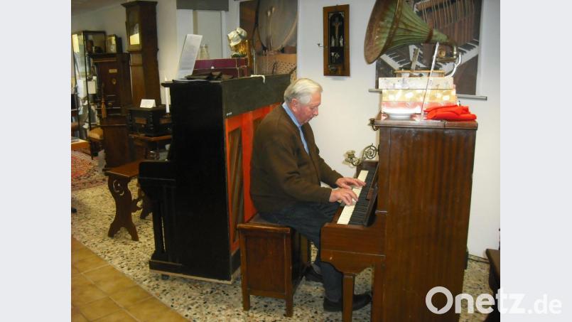 Die musikalische Begleitung des Kemnather &quot;Musikeums&quot;-Nachmittags übernahm Konrad Merkl aus Immenreuth (Bild) gemeinsam mit dem Waldsassener Drehorgel-Duo Drelitschek. Bild: bjp