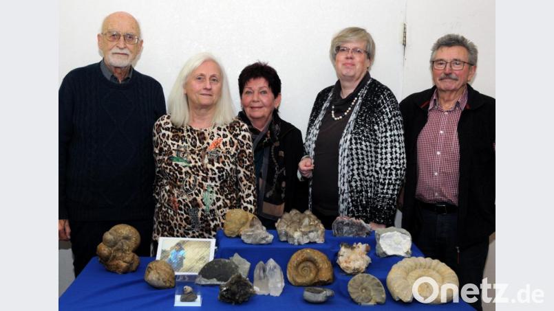 Die Sammler mit ihren schönsten Stücken (von links): Rudolf Rath, Irene Kugler, Christa Schenk, Vorsitzende Christine Paschen sowie Hans Schenk (nicht im Bild Gustav Steyer). Bild: Stephan Huber