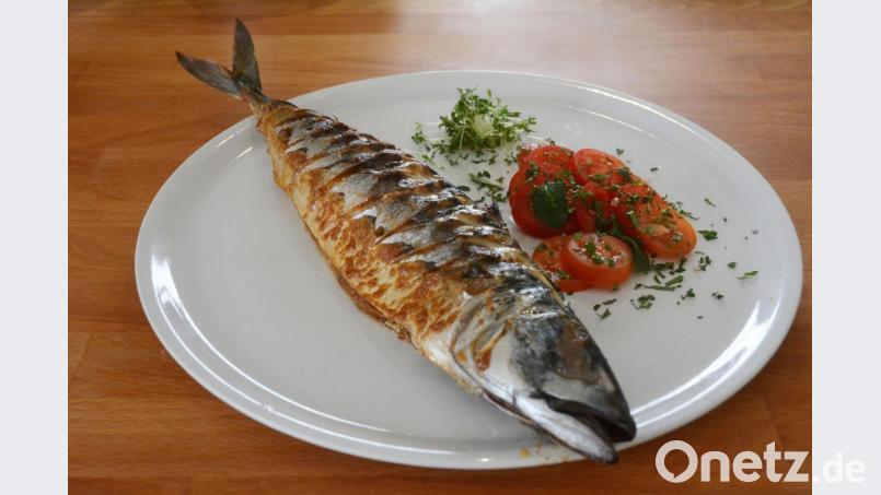 In einer Mischung aus Zucker, Senfpulver, Cayennepfeffer, Paprika und Koriander wird die Makrele vor dem Grillen gewendet. Mit Tomaten-Minze-Salat als Beilage schmeckt sie besonders gut. Bild:  Gabi Schönberger