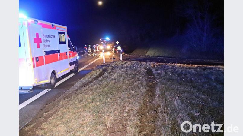 Die Spuren der Schleuderfahrt auf der nassen Wiese. Bild: jma