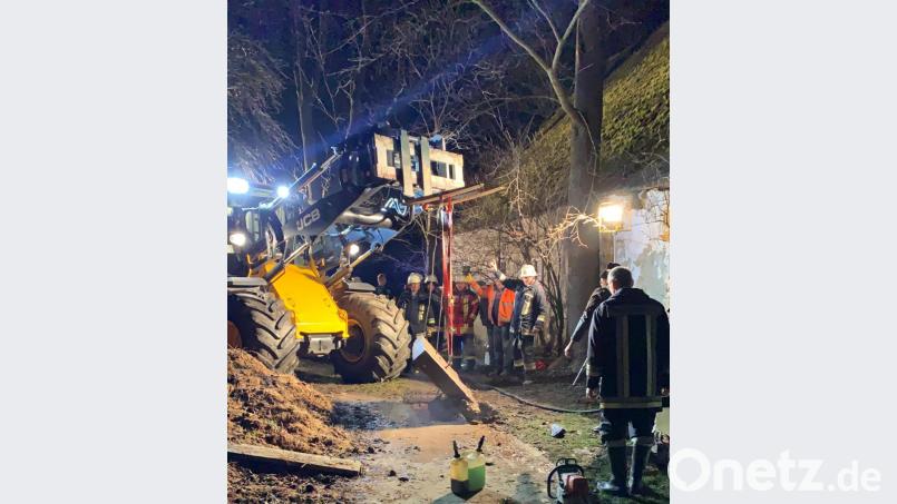 Per Radlader kann dem Pferd geholfen werden. Bild: dob