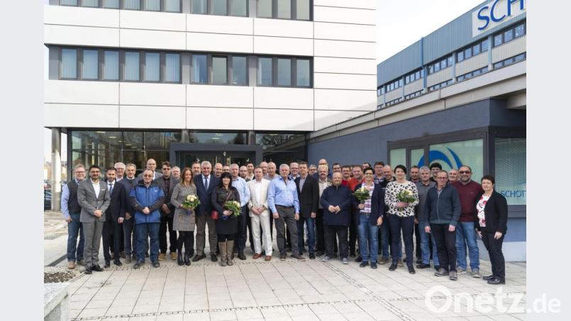 Die Jubilare der Schott AG. Bild: Johannes Zrenner