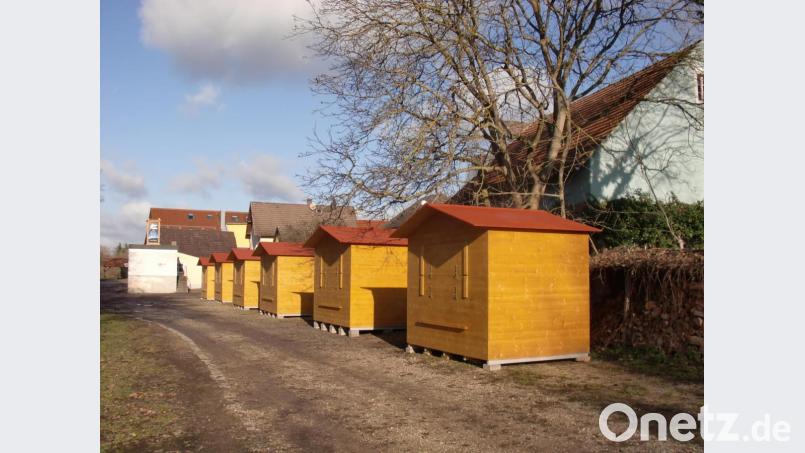 Bezugsfertig stehen die neuen Hütten der Stadt Nabburg schon für den Nikolausmarkt am kommenden Wochenende in der Venedig bereit. Bild: aub