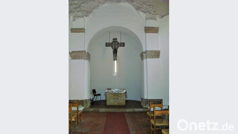 In der ehemaligen Apsis der Nikolauskirche befand sich der spätere Pleysteiner Altar. Bild: sef