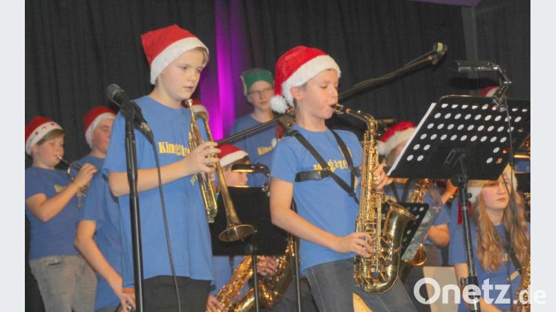 Die „Youngsters“ in Aktion. Die Nachwuchs-Bigband begeistert die Zuhörer in der Stadthalle. Bild: Schönberger, Ferdinand [fsb]