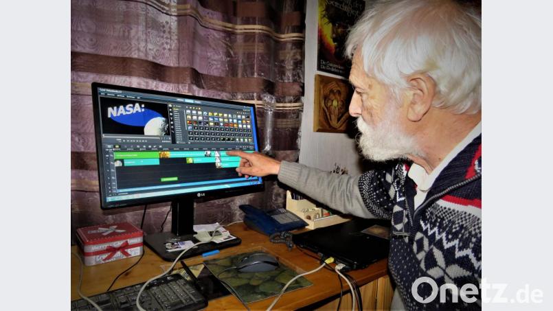 Mit komplizierter Technik hat Siegfried Rahner den Comic erstellt. Jetzt, gibt er zu, sei er aber im technischen Ablauf an seinen Grenzen angekommen. Bild: ubb