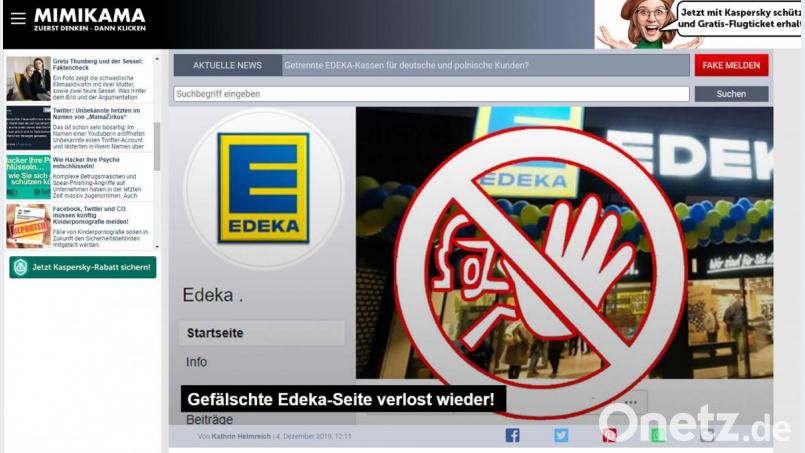 EDEKA-Seite gefaked: Immer wieder bedienen sich Facebook-Seitenersteller fremder Identitäten, um angebliche Gewinnspiele zu veranstalten. Bild: Mimikama.at