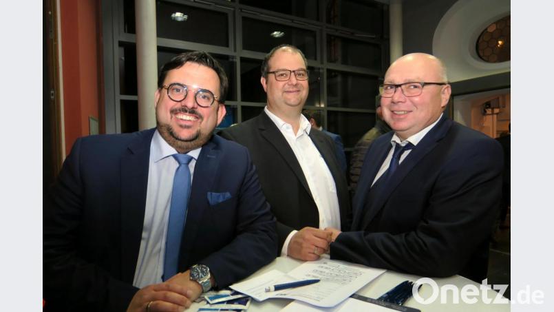 Fabian Biersack, Christian Paulus und Karl Killermann (von links) sprachen bei der Mittelstandsunion der CSU in der Spitalkirche. Bild: Hirsch