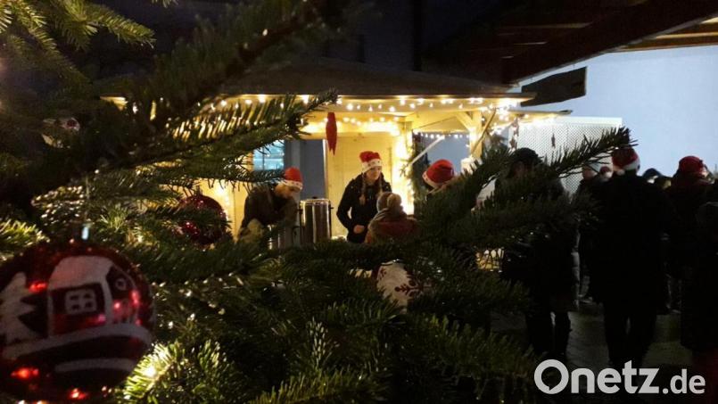 Christbäume schmücken den Hof. Bild: sl
