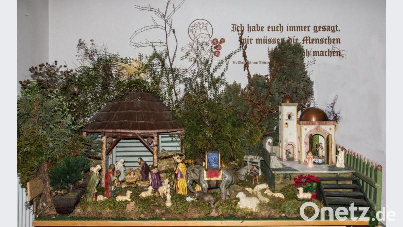 Die Krippe im Eingangsbereich des Pfarrzentrums. Bild: fiw