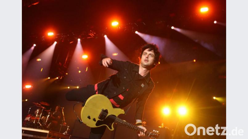 Green-Day-Frontsänger Billie Joe Armstrong während einem Auftritt bei Rock am Ring. Bild: Thomas Frey/dpa