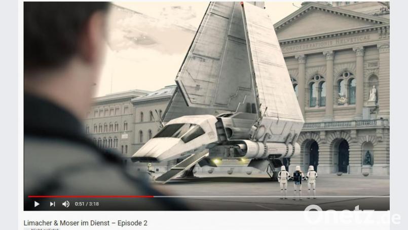 In ihrem Video hat es die Polizei in Bern mit einem falsch geparkten Raumschiff zutun. Bild: Youtube/Kantonpolizei Bern