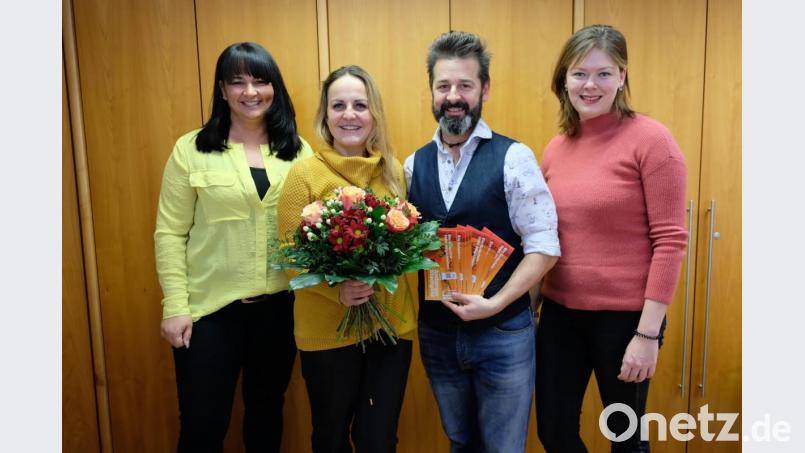 Ehrung anlässlich des millionsten Euro Stadtgeld (von links): Zorka Dotto, Stefanie Beck, Peter Beck und Ina Bogner. Bild: Thomas Graml