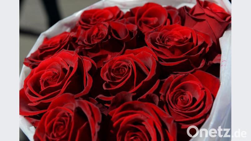 Polizeibeamte haben einer Frau den zweiten Blumenstrauß in 13 Ehejahren beschert. Bild: Felix Hörhager