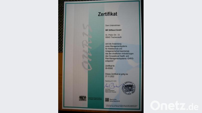 Das OHRIS-Zertifikat Bild: hmr