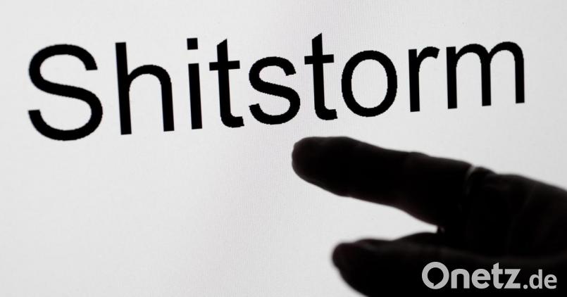 Das Wort &quot;Shitstorm&quot; ist auf einem Computerbildschirm zu lesen. Bild: Patrick Pleul/dpa