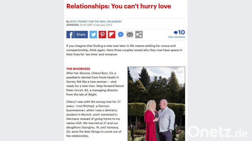 Aus glücklichen Tagen: Die Daily Mail in Großbritannien berichtete 2013 im Rahmen einer Serie über spätes Glück über das Paar. Screenshot: exb/Daily Mail