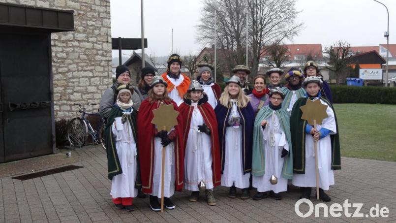 Eine der acht Sternsinger-Gruppen war in Kirchenlaibach unterwegs. Bild: hai