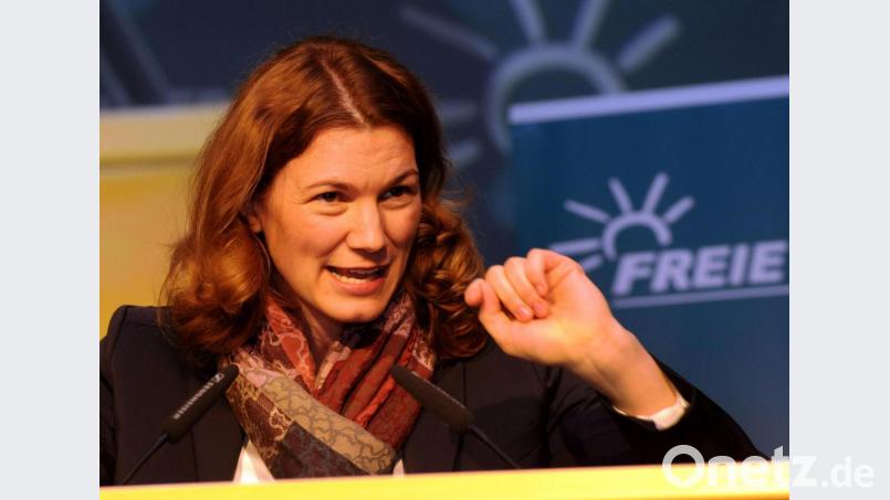 Hubert Aiwangers Mitkämpferin, Regensburgs Landrätin Tanja Schweiger. Bild: Stephan Huber