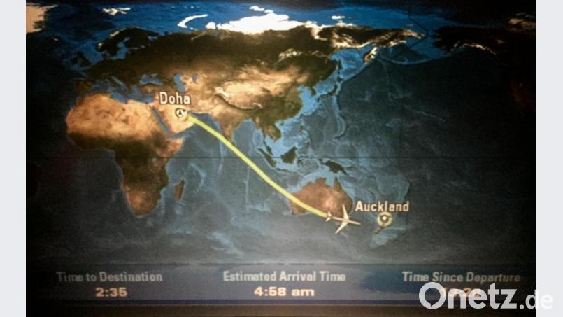 Die Flugroute von Gerhard und Maria Götz aus Wackersdorf nach Auckland (Neuseeland) führte auch über den Südosten Australiens. Vom Flugzeug aus haben die beiden Reisenden kein Feuer und keinen Rauch entdecken können. Das lässt sie hoffen, dass nicht zu viel Land betroffen ist. Bild: Gerhard Götz