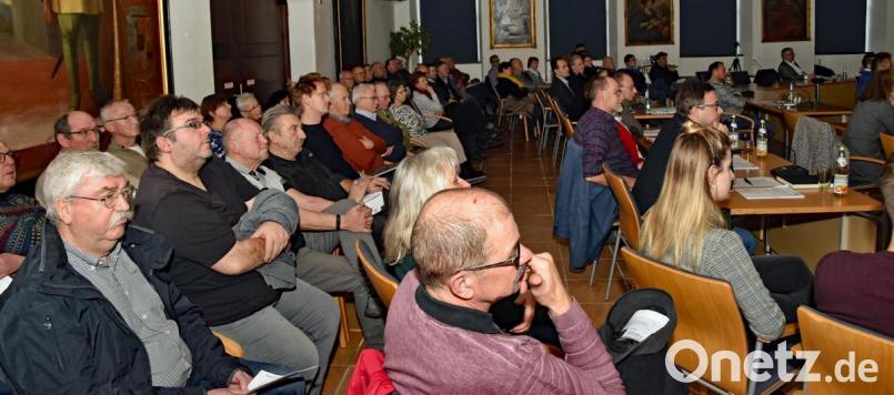 In aller Regel stoßen Stadtrats- oder Ausschusssitzungen auf wenig öffentliches Interesse, aber die Vorstellung der Transformation des Lilien-Centers wollten sich viele Bürger am Donnerstag im Rathaus nicht entgehen lassen. Bild: Andreas Royer