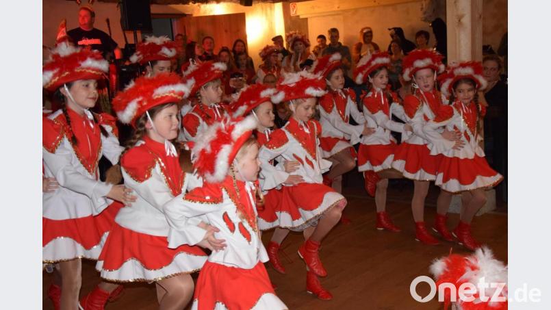 Gardetreffen in Schmidmühlen und dies alles aus den eigenen Reihen, das ist schon eine bravouröse Meisterleistung des Faschingskomitee! Hier die Bambini, die Kinder und die Jugendgarde bei ihrem Auftritt im Schlossstadel Bild: bö