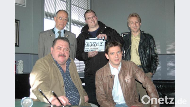 Alexander Grundler bei seinem Besuch bei den Rosenheim-Cops. Bild: Kunz