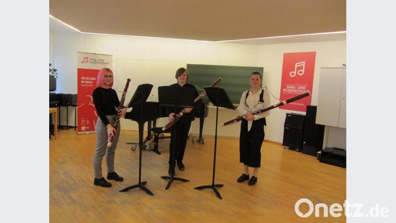 Katharina Stoiber, Emil Radl und Amrei Beha (von links) sind eine Runde weiter beim Wettbewerb &quot;Jugend musiziert&quot;. Bild: aks
