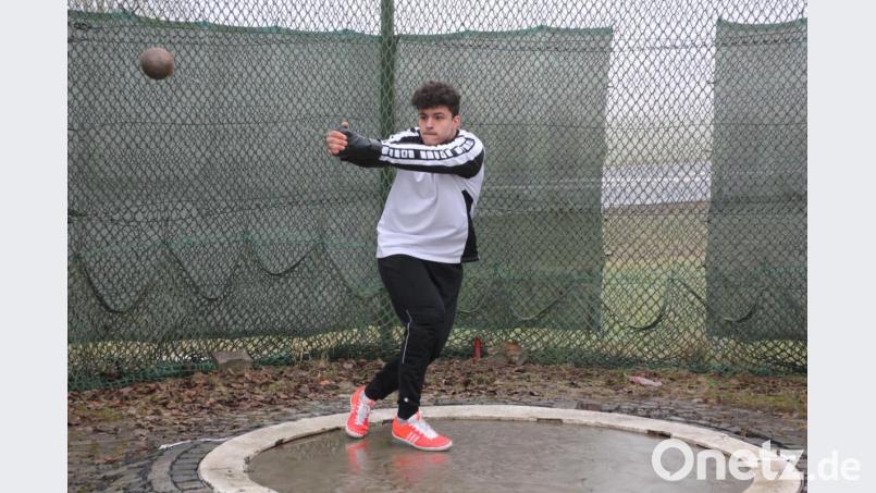 Merlin Hummel vom UAC Kulmbach erzielte bei den bayerischen Winterwurfmeisterschaften in Wiesau einen neuen Landesrekord im Hammerwerfen. Bild: kro