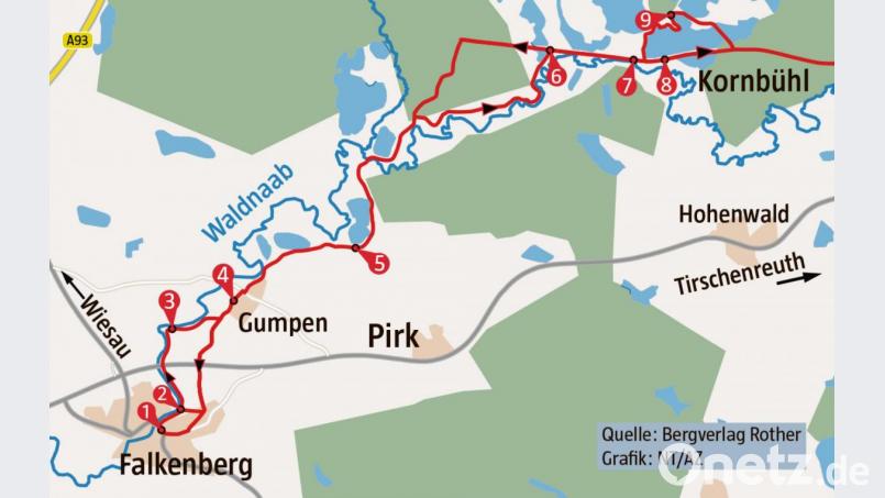 Neun Kilometer ist dieser Wandervorschlag aus dem Buch &quot;Gerettete Landschaften&quot; des Bergverlags Rother. Grafik: Bergverlag Rother/NT-AZ