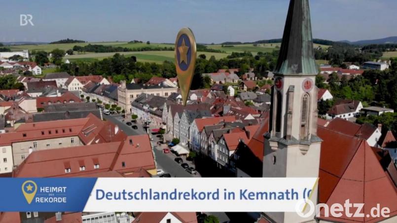 Die goldene Markierung mit goldenem Stern zeigt an, wo der Rekord zu finden ist.
Hier: Die älteste Bäckerei Deutschlands. Screenshot: www.br.de/mediathek