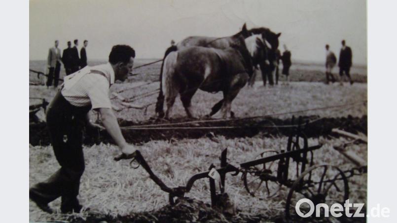 Die linke Hand führte das Leitseil. Man spürt förmlich die Anspannung und Konzentration des jungen Wettkampfteilnehmers Georg Kumeth. Bild: Familie Kumeth/Archiv Josef Schmaußer