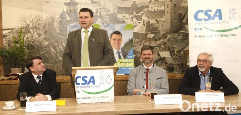 Alexander Pangerl, Thomas Ebeling, Wolfgang Prebeck und Manfred Rodde (von links) sprachen beim CSA-Lichtmessempfang. Bild: Hirsch