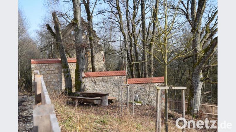 Ein Blick über den Schlossgarten hinüber zum alten Schulhaus. Bild: bö
