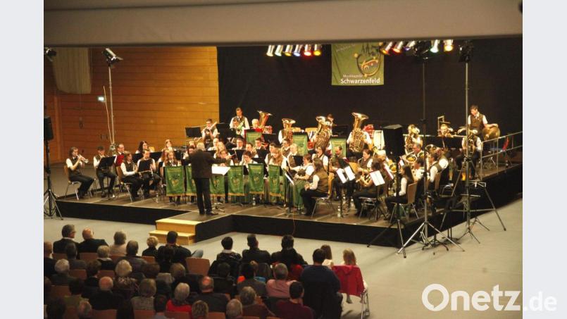 Das Jugendorchester gestaltete mit der Erwachsenengruppe "Best Age" den zweiten Teil des Konzerts "Von und für Jung und Alt". Bild: Hirsch