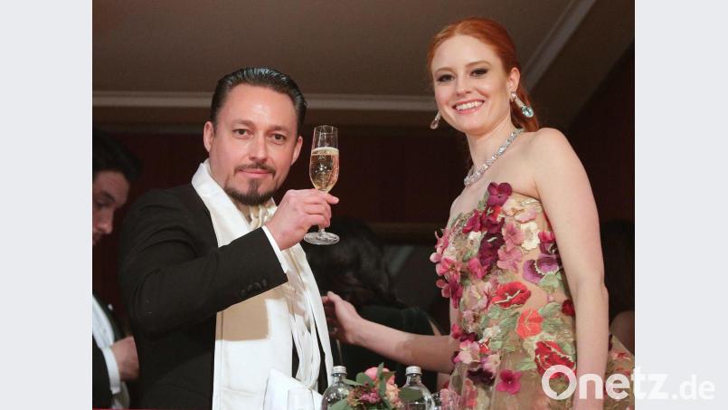 Barbara Meier und ihr Ehemann Klemens Hallmann. Archivbild: Georg Hochmuth/dpa