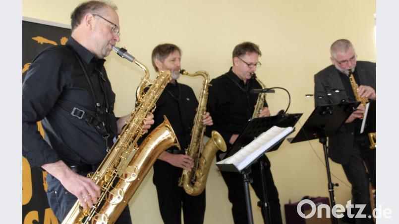 Jazz-Frühstück mit den &quot;Sax Brothers&quot; Alois Träger, Reinhard Roth, Thomas Kurzka und Günter Geiß (von links). Bild: fsb