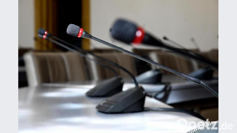 Durch diese Mikrofone im Großen Rathaussaal in Amberg sprechen üblicherweise die Stadträte bei Sitzungen, wenn sie Anliegen öffentlich vortragen. Wer auf den Stühlen Platz nehmen darf, entscheidet die Kommunalwahl am 15. März. Bild: Petra Hartl