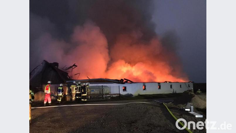 Vollbrand, Totalschaden, 133 Tiere tot. So liest sich die Bilanz des Feuers in Ipflheim. Bild: Feuerwehr Haselbach