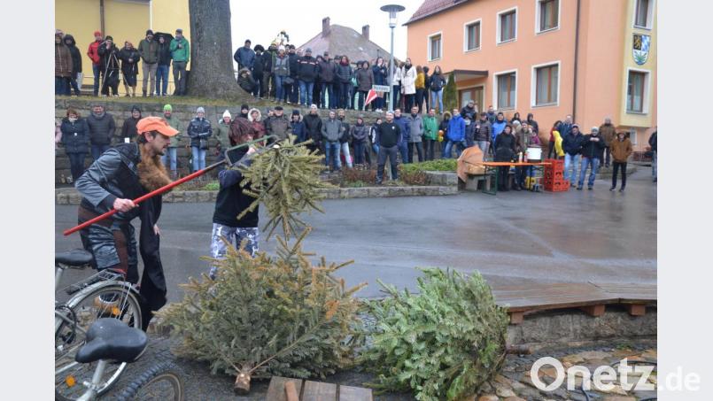 Der Christbaum passte einfach nicht in den Ständer. Bild: gi