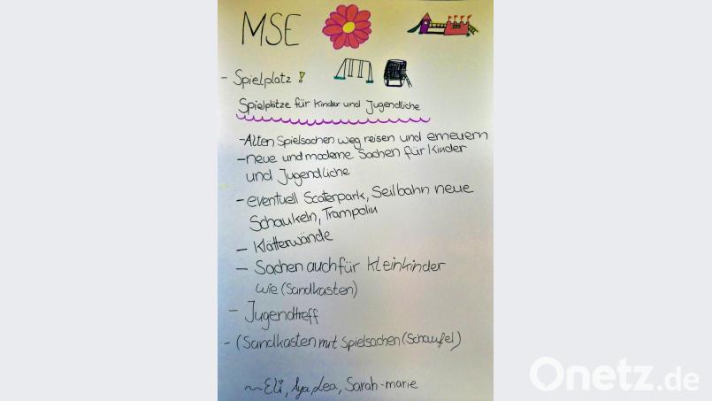 Viele der Schülerinnen und Schüler, wie hier Eli, Aya, Lea, Sarah und Mane beschäftigten sich mit der Steigerung der Attraktivität ländlicher Ortschaften Bild: sön